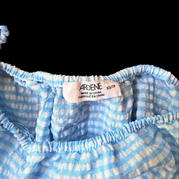 Blue Gingham Puff Sleeve Crop Top & Shorts Set – XS/S - Picture 9 of 9